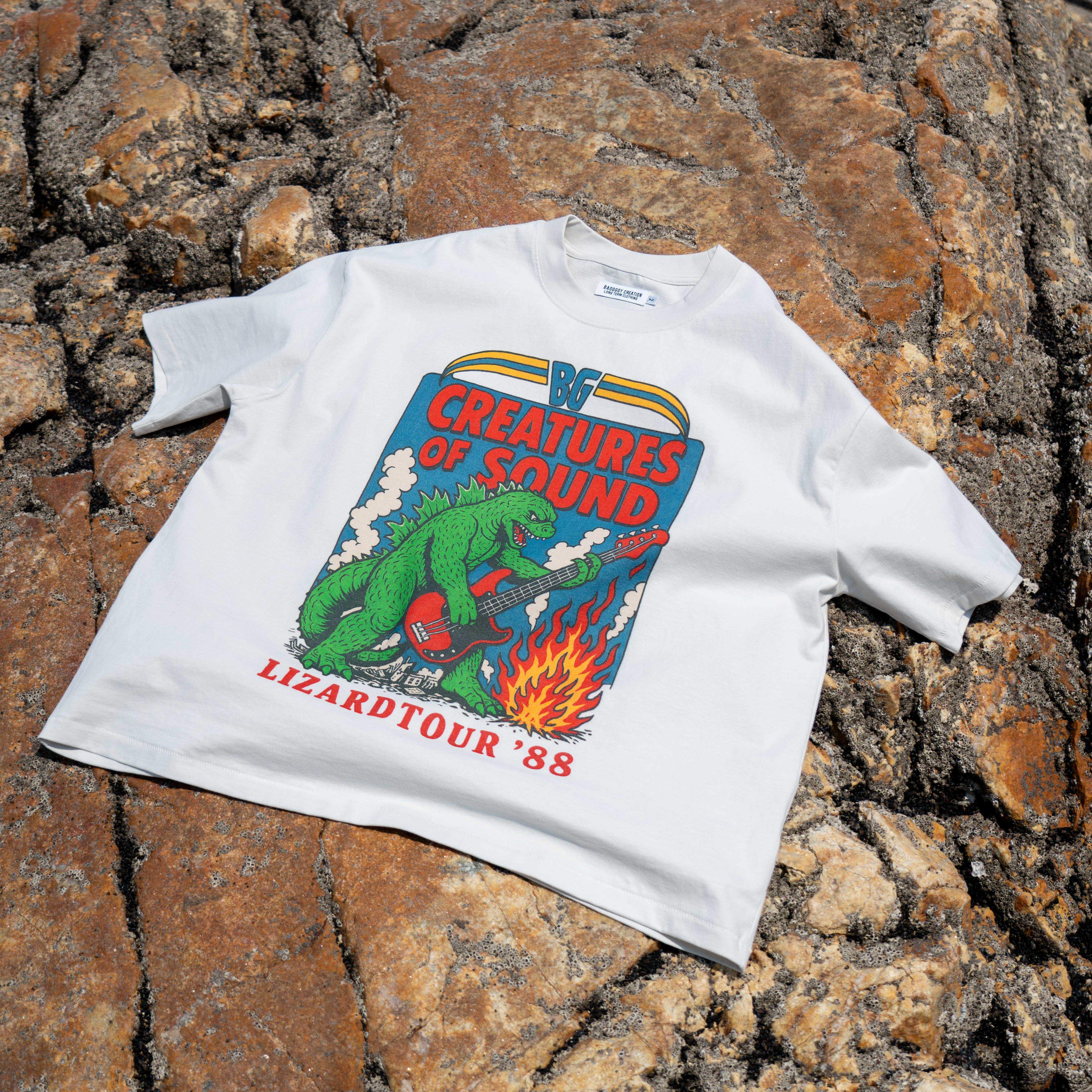 BAGGGGY大码短宽廓形new,vintage复古怪兽单缝线印花T恤140-260斤