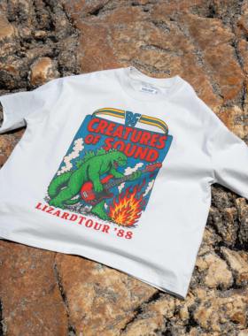 BAGGGGY大码短宽廓形new,vintage复古怪兽单缝线印花T恤140-260斤