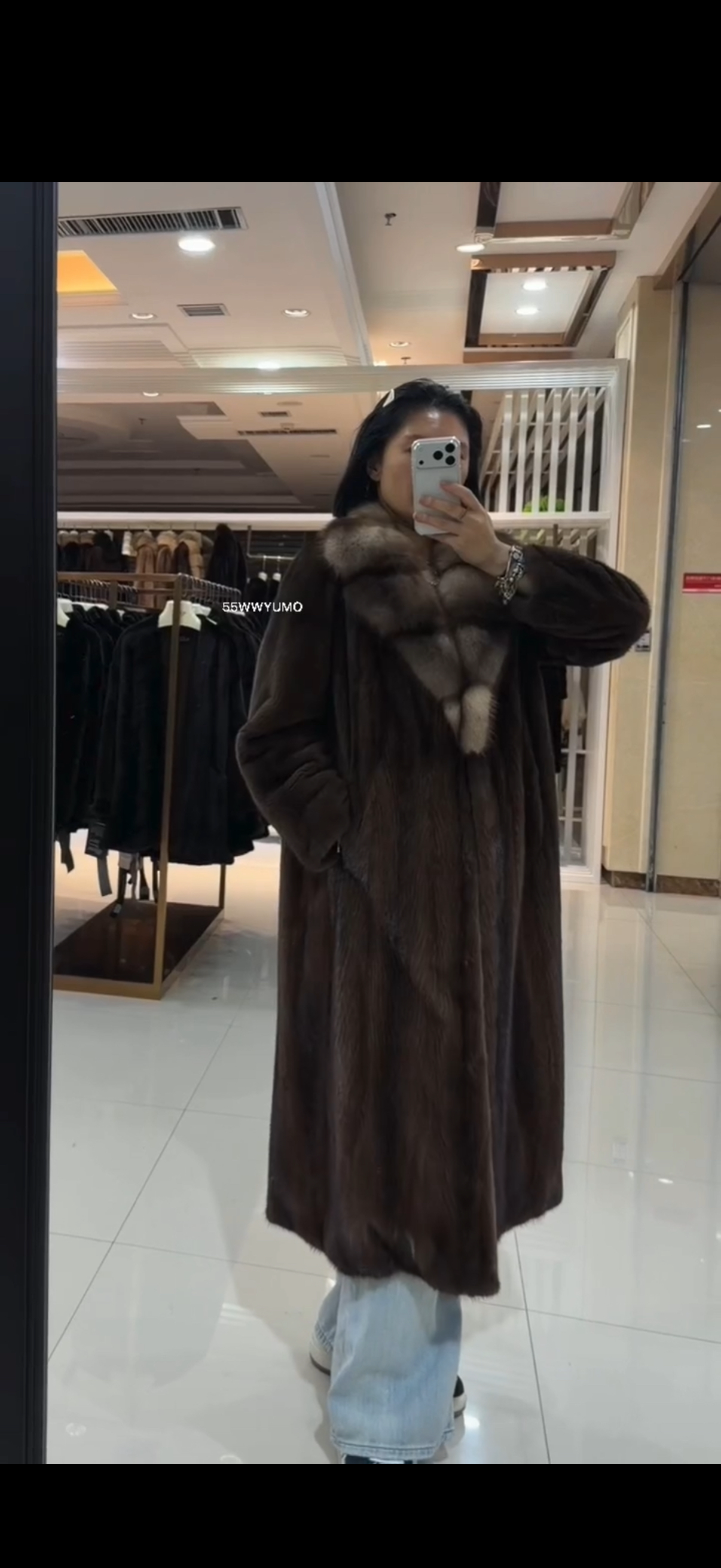 【暮色庄园】北美金牌咖啡本色高贵奢华紫貂领小母全抽刀貂皮大衣