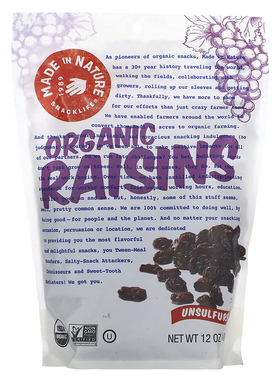 Made in Nature美国加州无籽葡萄干天然儿童原味Organic Raisins