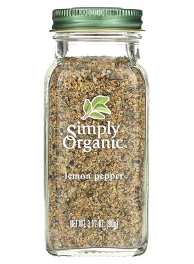 美国Simply Organic柠檬黑胡椒粉健身调味料生酮调料Lemon Pepper