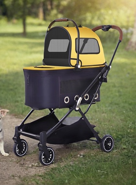 hellobaby正品小型犬猫双层推车老残疾狗辅助车猫咪多宠物推车