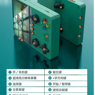 游戏高清3.5寸大屏幕游戏机GBA复古经典怀旧掌机透色X6双摇杆街机