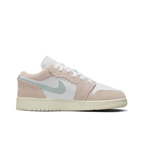 Nike耐克aj1Low耐磨透气板鞋休闲鞋GS女款粉白DZ5356-800湖北gx仓