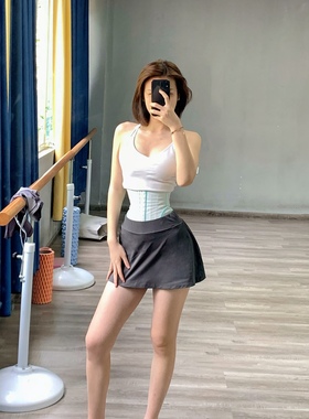 原创新品夏季清爽白色冰淇淋绿健身运动透气包胯收肋骨束腰收腹带