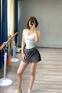 原创新品 清爽白色冰淇淋绿健身运动透气包胯收肋骨束腰收腹带 夏季