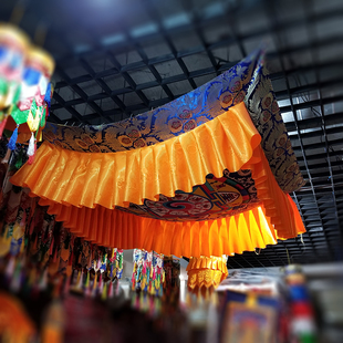 佛堂装饰金刚坛城天棚挂帘藏式风格寺庙院装修顶棚佛伞盖