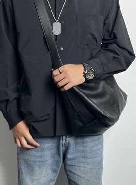 HKK包包潮流慵懒风通勤斜挎大包包高级感软皮大容量托特包休闲包