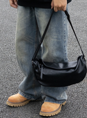 HKK包包男女单肩包时尚软皮百搭休闲斜挎包高级感小众设计感包包