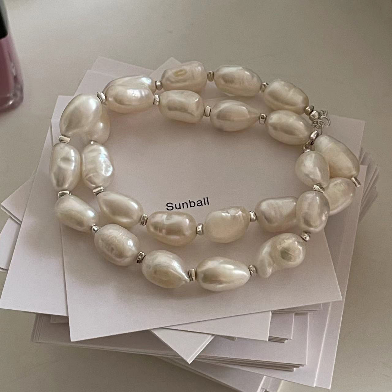 天然淡水珍珠s925银项链锁骨链