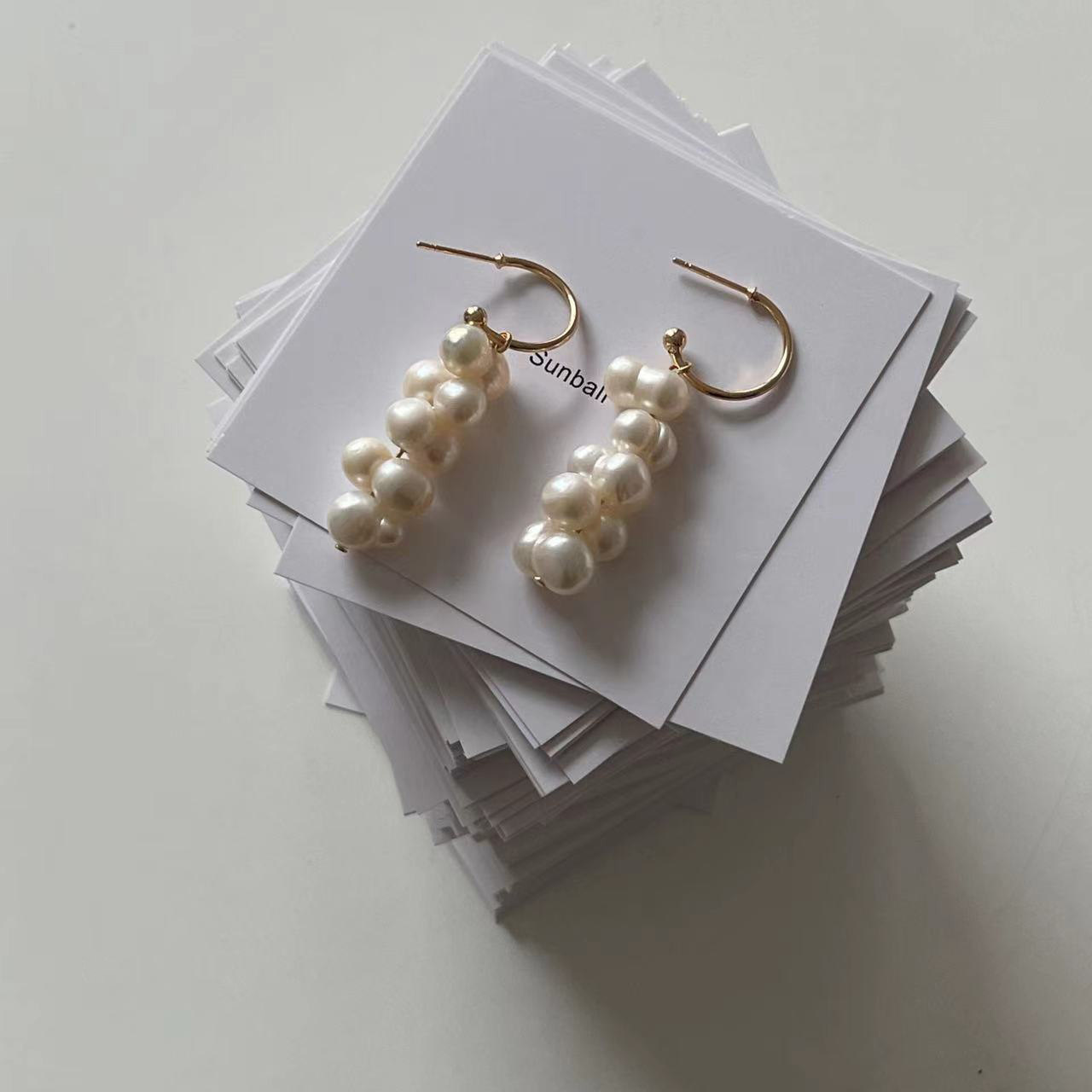 法式耳饰褶皱珍珠新品