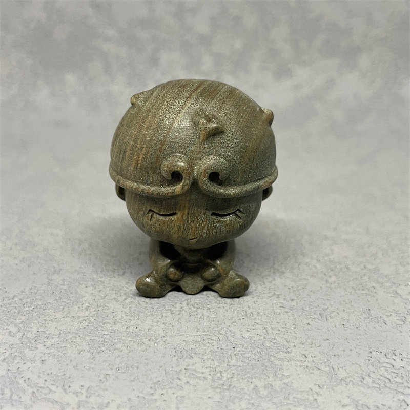 绿檀木雕刻小巧可爱猴子办公桌面茶室摆件男士女士随身把玩工艺品