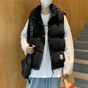 港风灯芯绒马甲男 休闲帅气背心复古潮牌坎肩BF风外套M03图片