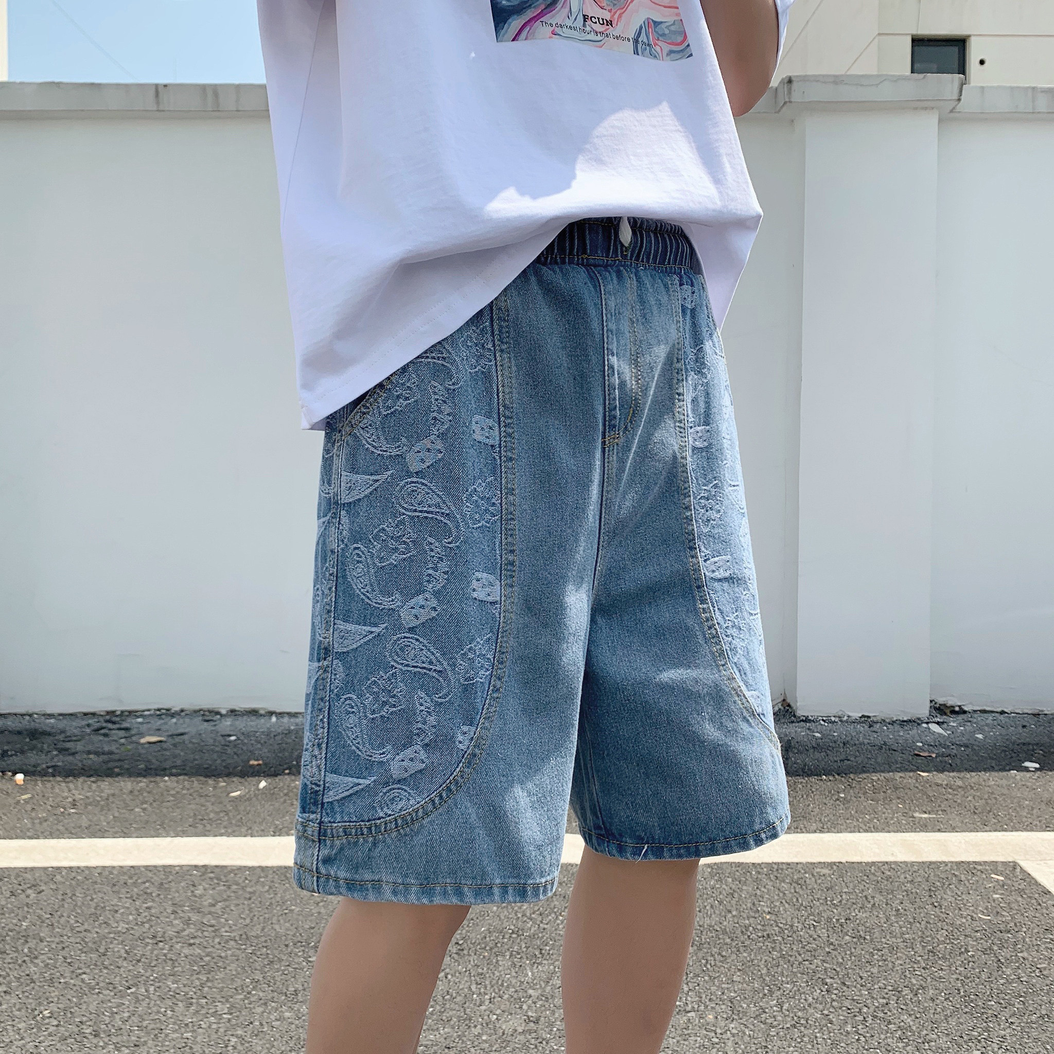 牛仔短裤夏季男士韩版五分裤男韩版宽松薄款百搭休闲中裤DK69-P40图片 牛仔短裤夏季男士韩版五分裤男韩版宽松薄款百搭休闲中裤DK69-P40图片
