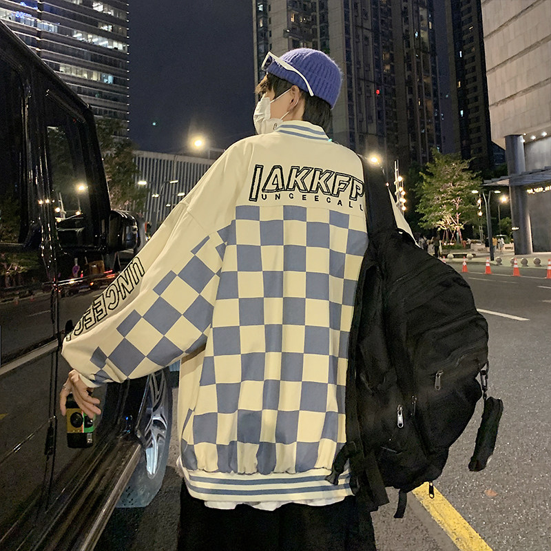 港风秋季休闲炸街夹克男外套 韩版潮流棒球服个性上衣 J图片