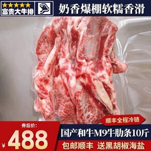 包邮10斤国产和牛m9牛肋条雪花