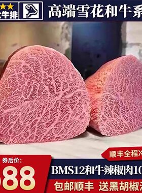包邮2斤澳洲BMS12和牛辣椒肉牛排