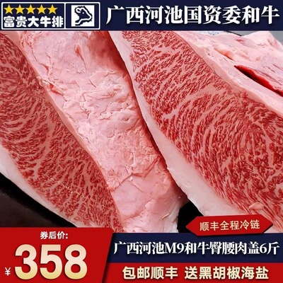 6斤国产m9广西和牛雪花臀腰肉盖