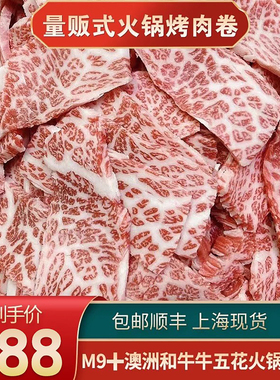 包邮3斤澳洲m9牛五花和牛胸火锅片烤肉片原切清真奶寿喜烧牛肉片