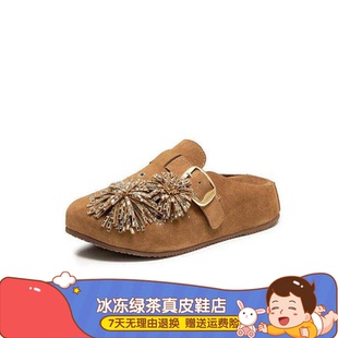 同款2026春季新款烟花假日复古勃肯鞋厚底休闲包头女拖鞋EG117AH6