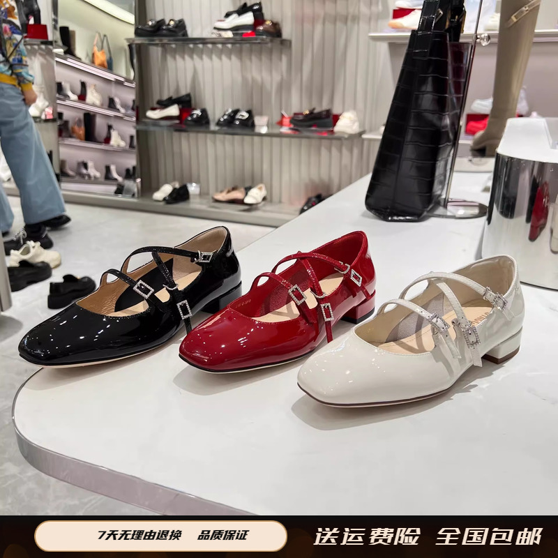 商场同款2024春季新款方头低跟浅口女单鞋甜美玛丽珍鞋子EUE04AQ4