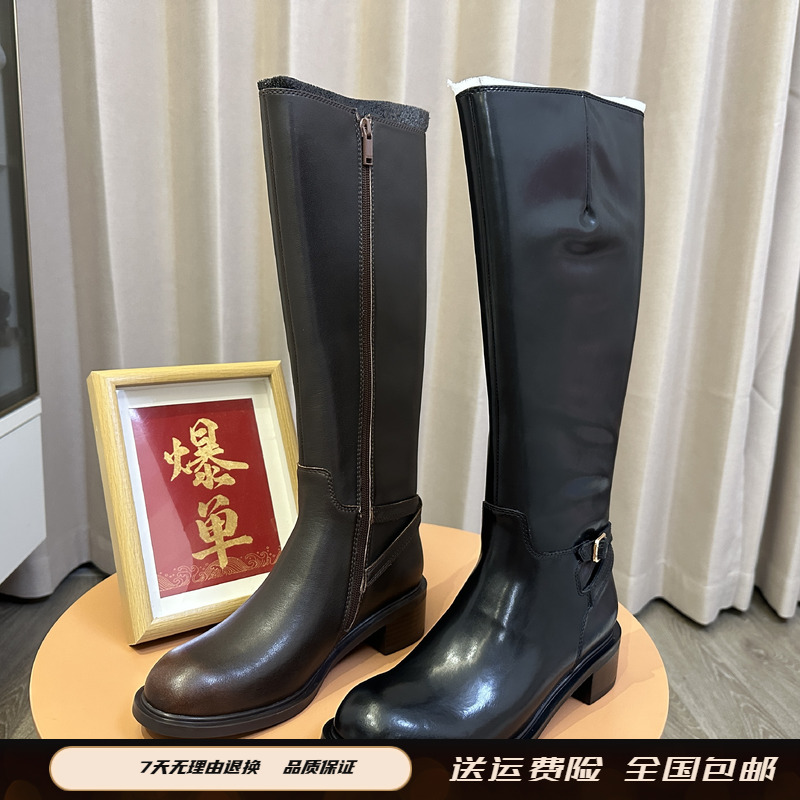 商场同款2025秋冬新款英伦风骑士靴百搭时装高筒女长靴EC342DG5