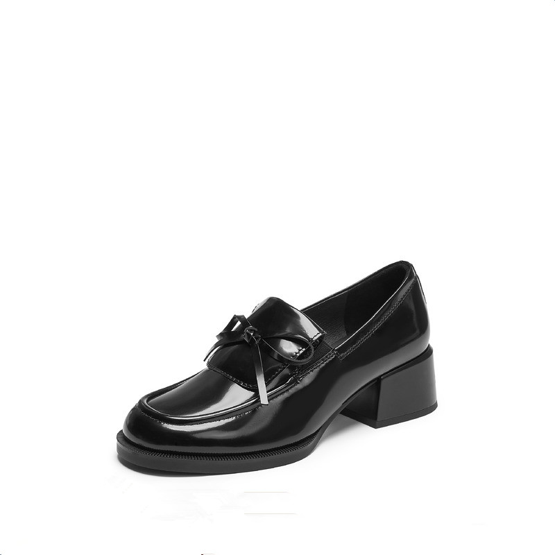 2025年秋季新款小珍妮英伦风乐福鞋粗跟小皮鞋女鞋单鞋EGY05CA5