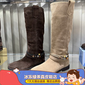 2025年秋季 新款 流浪牧歌复古西部牛仔靴长筒靴堆堆靴子女EIL02DG5