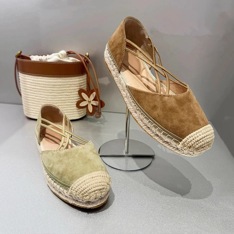 商场同款2025春季新款小麦穗渔夫鞋大麦鞋厚底懒人鞋女鞋EDT20AK5