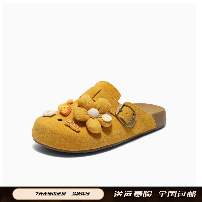 商场同款女鞋2025新款洞洞吐司勃肯拖鞋女可外穿厚底包头鞋E3J1D