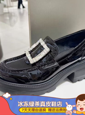 2026新款方糖爵士英伦风乐福鞋厚底黑色小皮鞋女鞋EEZ07AA6