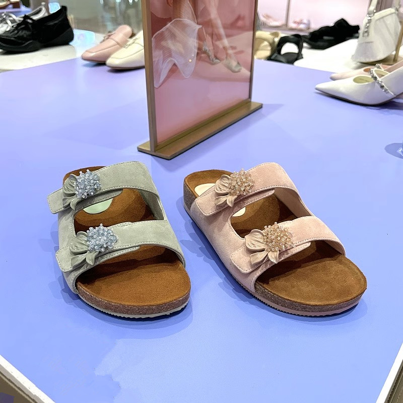 董洁同款怦然心动2025夏新款鸢尾花勃肯鞋软木拖鞋外穿女YVT16BT4