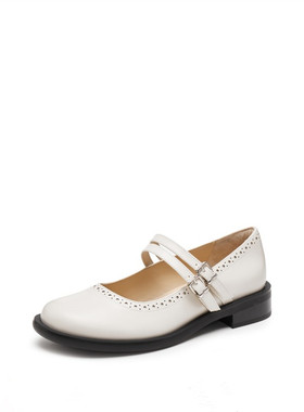 商场同款2025春新款法式复古玛丽珍鞋黑色小皮鞋浅口女鞋EA718AQ5