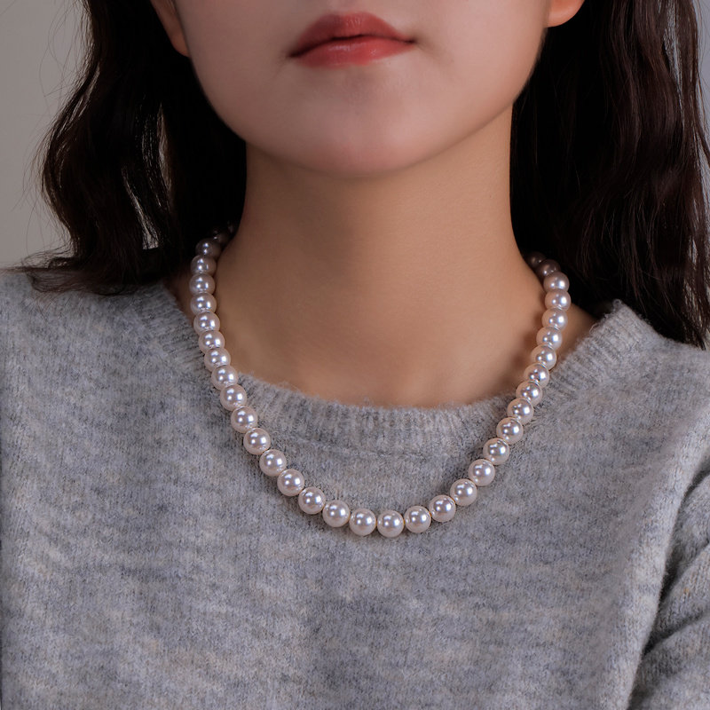 fever同款加长48cm施华洛珍珠项链毛衣链正品自制元宝扣女高级感