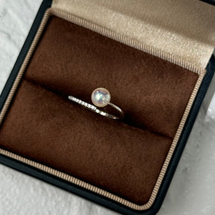 YOUR日系纯银天女akoya珍珠戒指可调节高级感礼物S925正圆无暇