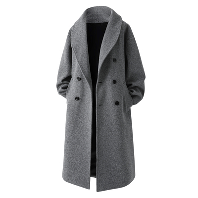 高级长款过膝毛呢大衣男呢子外套