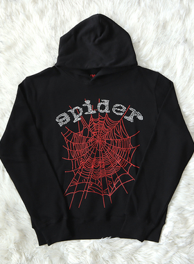 明星同款 Sp5der 555555 Hoodie 闪片大logo 男女套头休闲卫衣
