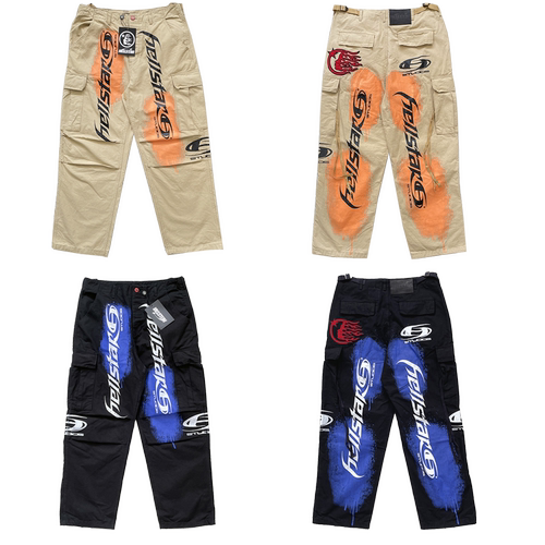 Hellstar Studios Embroidered trousers 刺绣多口袋工装休闲长裤