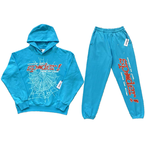 Sp5der 555555 Pink V2 Hoodie pants 明星同款连帽卫衣长裤套装