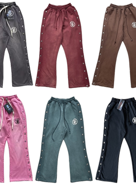 HELLSTAR Capsule 10 Cotton Pants排扣洗水宽松纽扣高街长裤