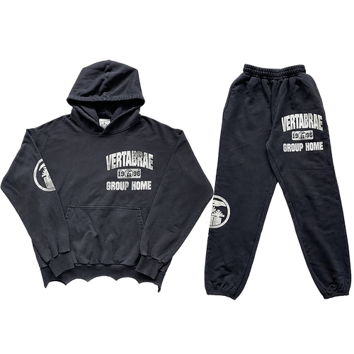 Vertabrae Tattoo Zip Up Hoodie 洗水做旧男女款长裤卫衣套装