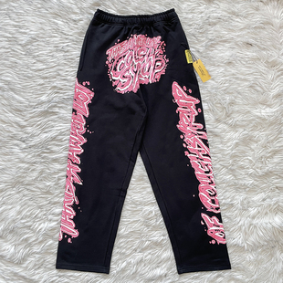 That's A Awful Lot of Cough Syrup 个性粉字涂鸦印花休闲长裤