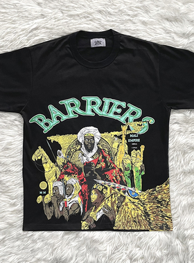 Barriers Mansa Musa Tee 印第安人印花短袖男 高街宽松休闲T恤女