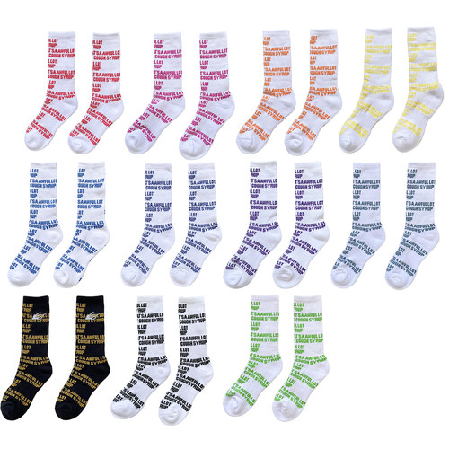 That's A Awful Lot of Cough Syrup Socks 休闲运动纯棉中筒袜