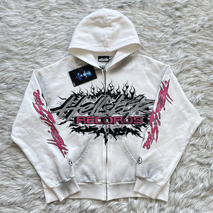 Hellstar Studios Flame Glitter Zip-Up Hoodie闪片连帽卫衣