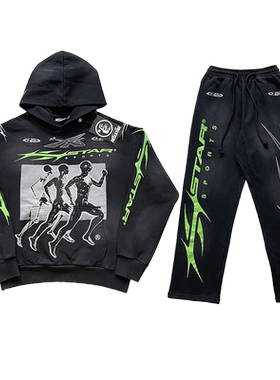 Hellstar Studios Sports Gel Pants 高街风休闲运动长裤卫衣套装