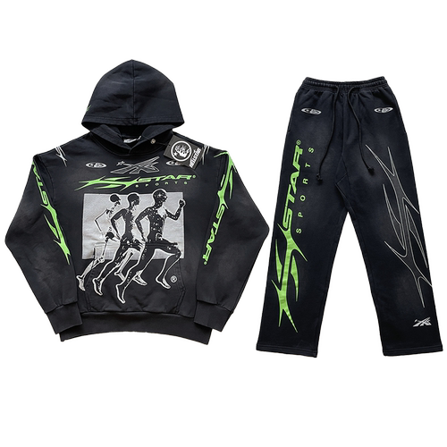 Hellstar Studios Sports Gel Pants 高街风休闲运动长裤卫衣套装