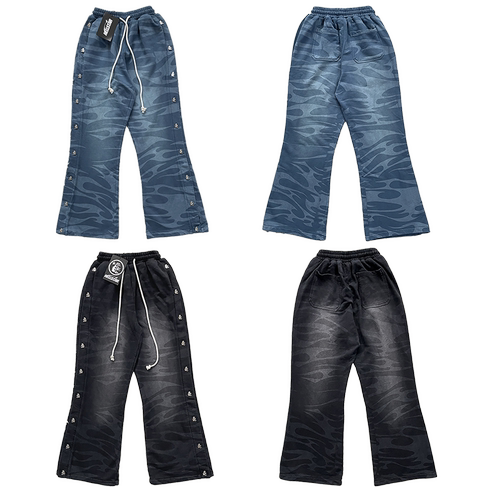 HELLSTAR Capsule 10 Cotton Pants排扣洗水宽松纽扣高街长裤