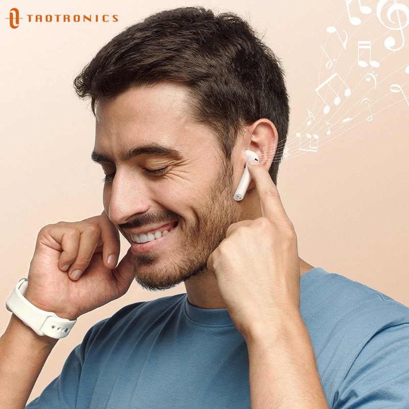 Taotronics半入耳式tws蓝牙耳机支持aptx震撼低音无感佩戴BH095