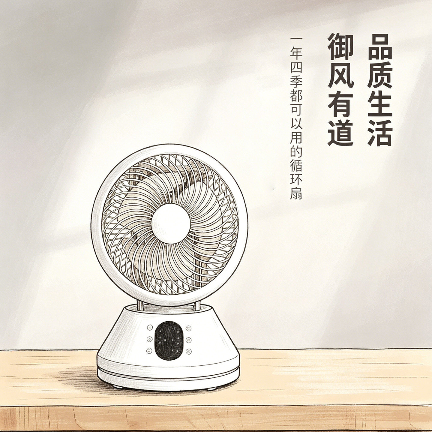 星钻360度旋转空气循环扇 家用遥控台式风扇可拆易清洁涡轮对流扇